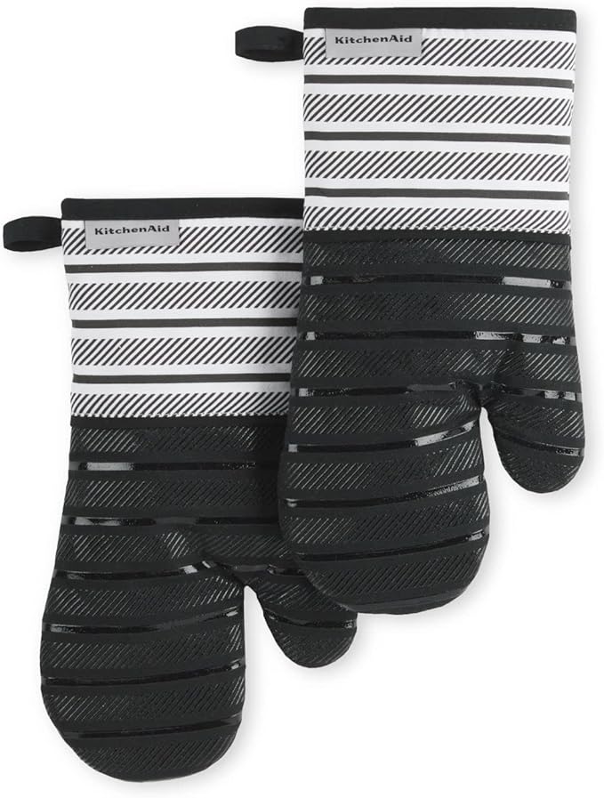 KITCHENAID Albany Oven Mitt 2-Pack Set, Matte Black by KitchenAid