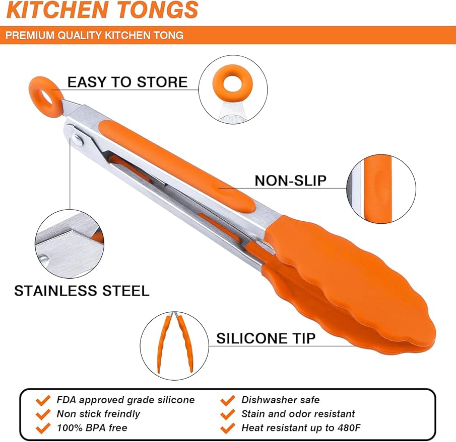MSY BIGSUNNY 7 inch Serving Tongs - Image 4