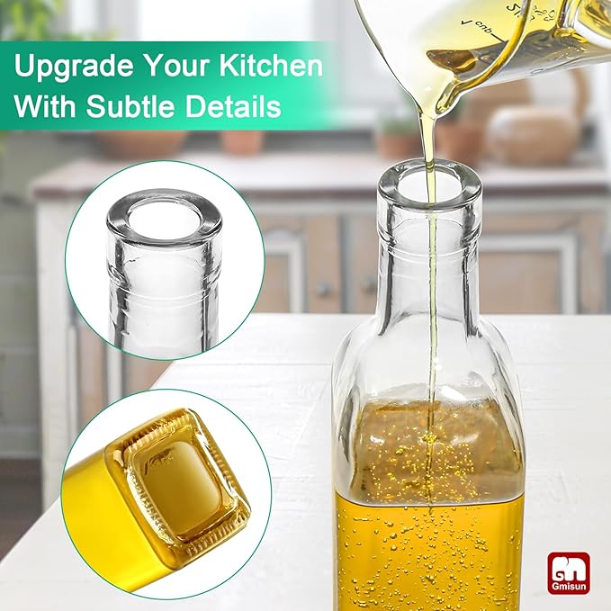 GMISUN Olive Oil Dispenser for Kitchen 8 Pack, Glass Oil Dispenser Bottle 17oz - Image 6