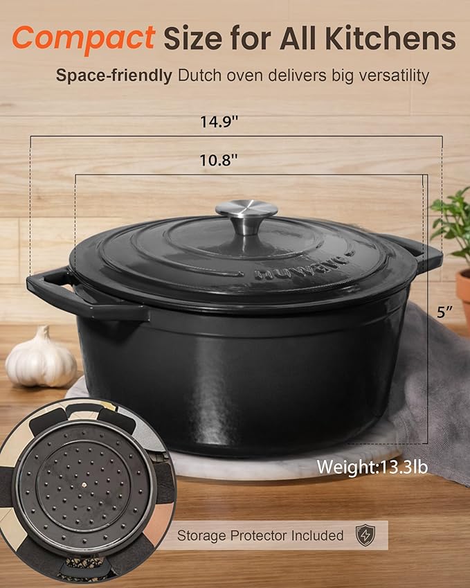 Nuwave 6QT Healthy Enameled Cast Iron Dutch Oven Pot - Image 9