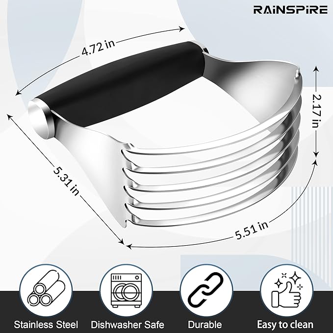 Rainspire XL Pastry Cutter For Baking, Heavy Duty Pastry Blender Stainless Steel - Image 5