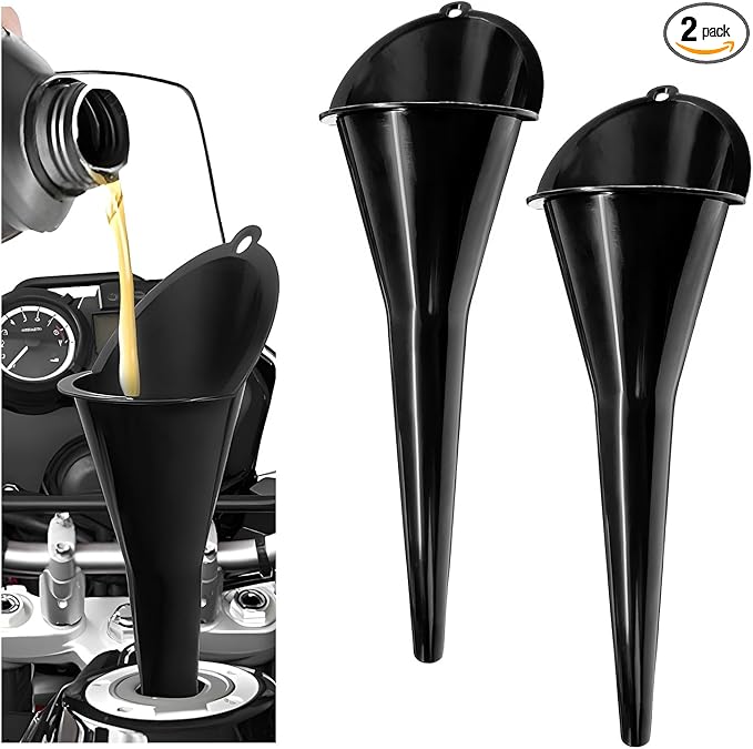 2 PCS Oil Funnel, Plastic Long Neck Multi-Purpose Spill Saver Funnel, Engine by Unknown