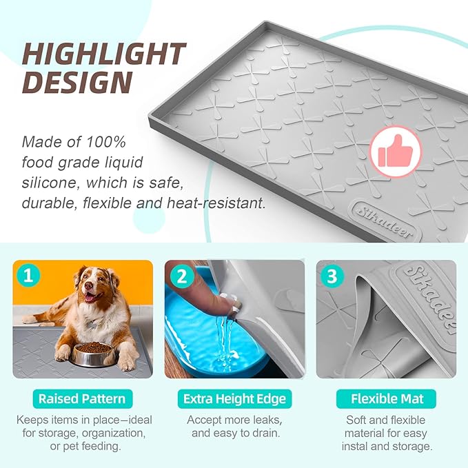 SIKADEER 37" x 19" Under Sink Mat Waterproof, Silicone Mat Kitchen Drawer Shelf - Image 4