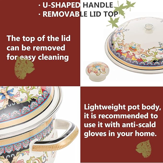 Retro Flower Enamel Stockpot - Image 7