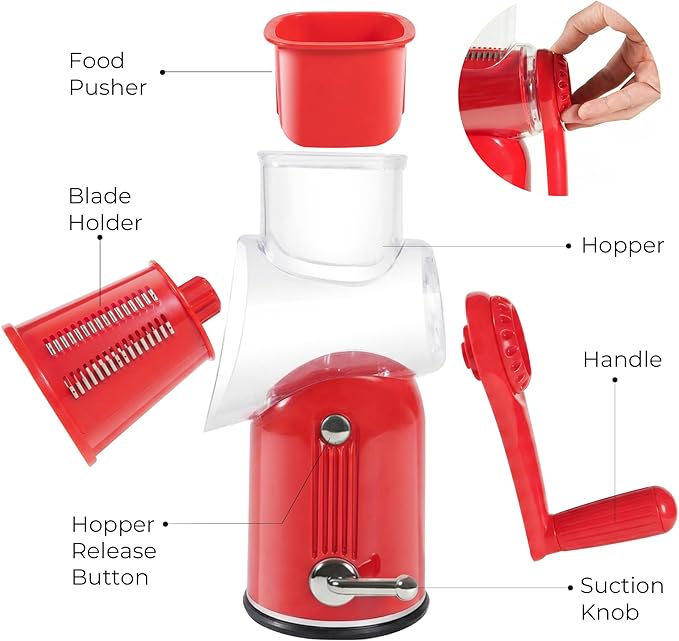 Rotary Cheese Grater Manual Hand Crank - Image 9