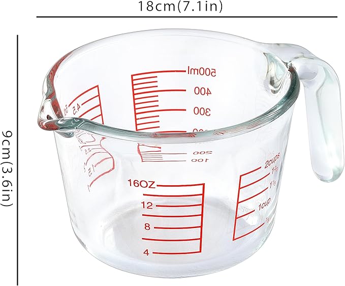 VRUIFA Glass Measuring Cup For Baking and Cooking, Dishwasher, Microwave and - Image 2