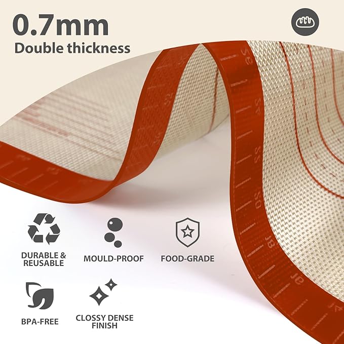 Pastry Mat, 0.7mm Extra Thick 36 x 24 Inches Large Non Stick Silicone Baking Pad - Image 3