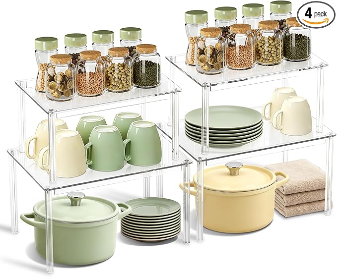 Clear Kitchen Cabinet Organizer, Acrylic Shelves by BOMOKSHomeAccessories