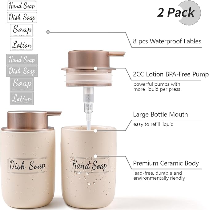 BosilunLife Apricot Soap Dispenser Set - Image 4