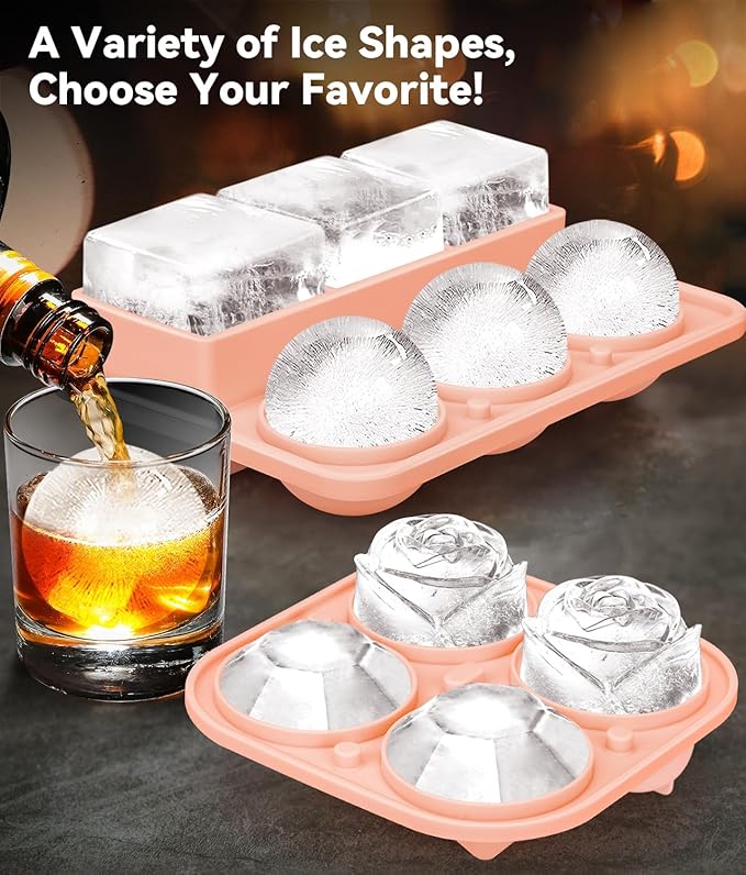Ice Cube Tray with Lid, Silicone Ice Molds with Round, Large Ice Cube Mold - Image 2