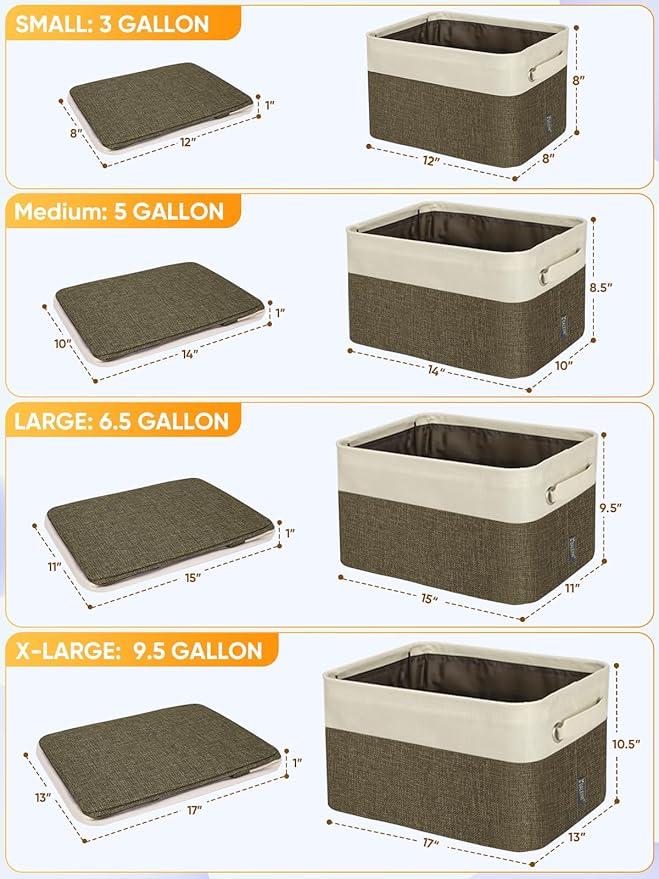 BALEINE 4 Pack Fabric Closet Storage Bins - Image 2