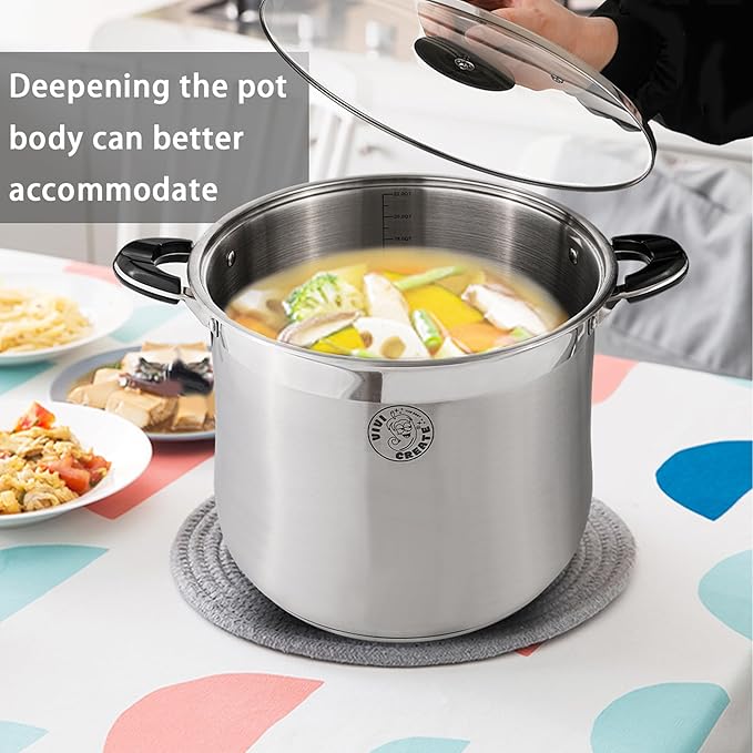 Vivicreate 11.5 Quart Stainless Steel Stock Pot - Image 4