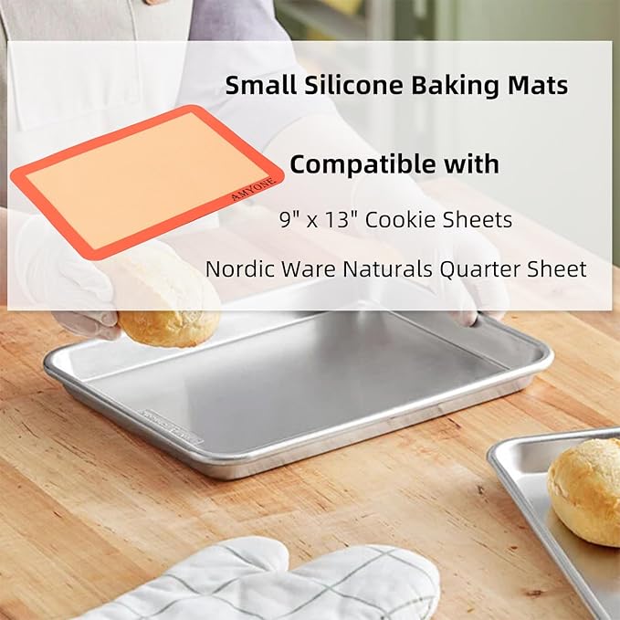 AMYONE Quarter Sheet Silicone Baking Mat, Reusable Baking Sheet Liners - Image 3