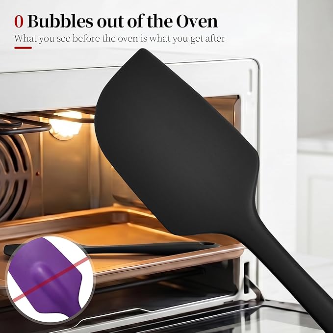 600ºF Heat Resistant Spatulas, High Heat Food Safe Semless Kitchen Silicone - Image 4