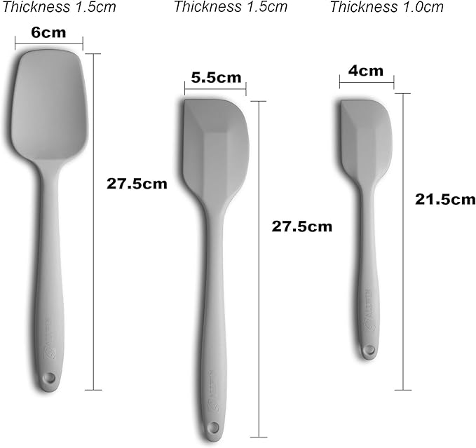 Silicone Spatula 3‑Piece Set Heat Resistant 600°F Non‑Stick Rubber Spatulas - Image 2