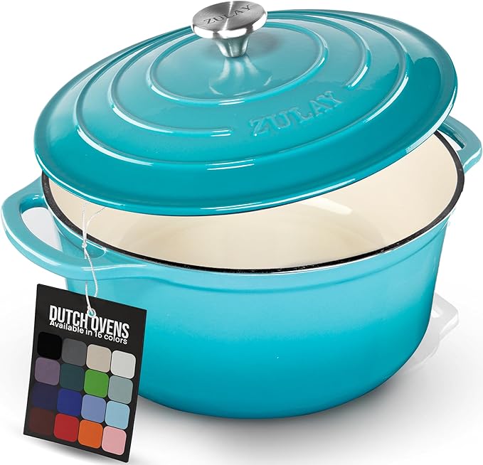 Zulay Kitchen 6 Quart Enameled Cast Iron Dutch Oven Pot by ZulayKitchen