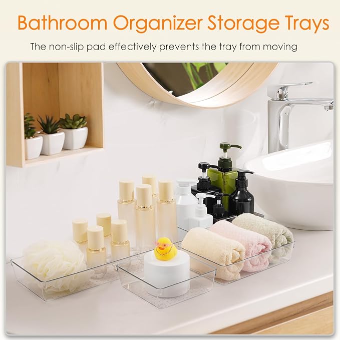 Criusia Drawer Organizer, 18 Pack Large Clear Plastic Kitchen Drawer Organizers - Image 5