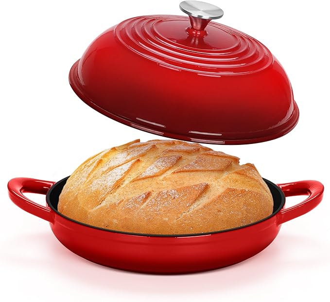 TeamFar Cast Iron Bread Dutch Oven, 6 Qt Enameled Dutch Oven Pot by TeamFar