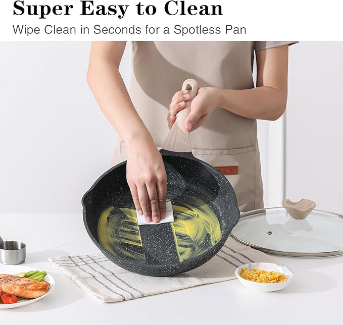 Kordisen Nonstick Frying Pan, 12.5 Inch Large Skillet, Granite Cooking Pan - Image 4