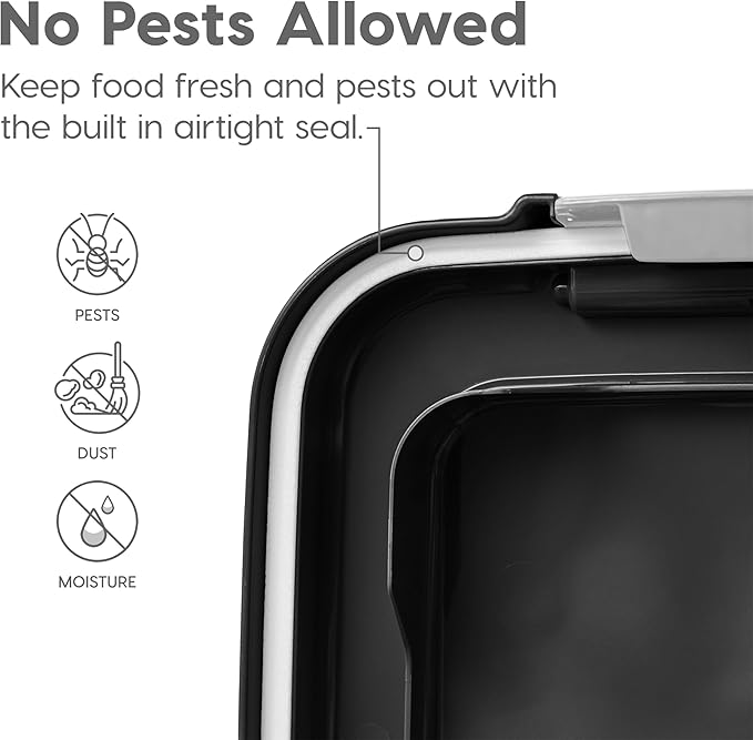 IRIS USA Dog Food Storage Container 30 lb + 11lb Airtight Combo, Stackable Pet - Image 4