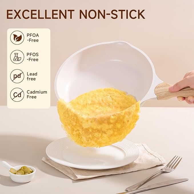 JEETEE 8 Inch Nonstick Frying Pan Stone Coating Cookware, Nonstick Omelette - Image 5