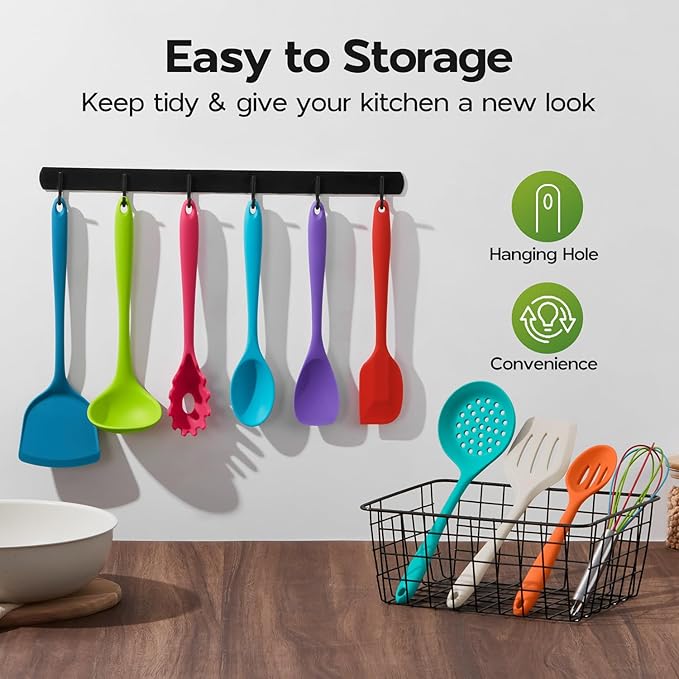 Onader Silicone Kitchen Utensils, Non Toxic Cooking Utensils Set - Image 6