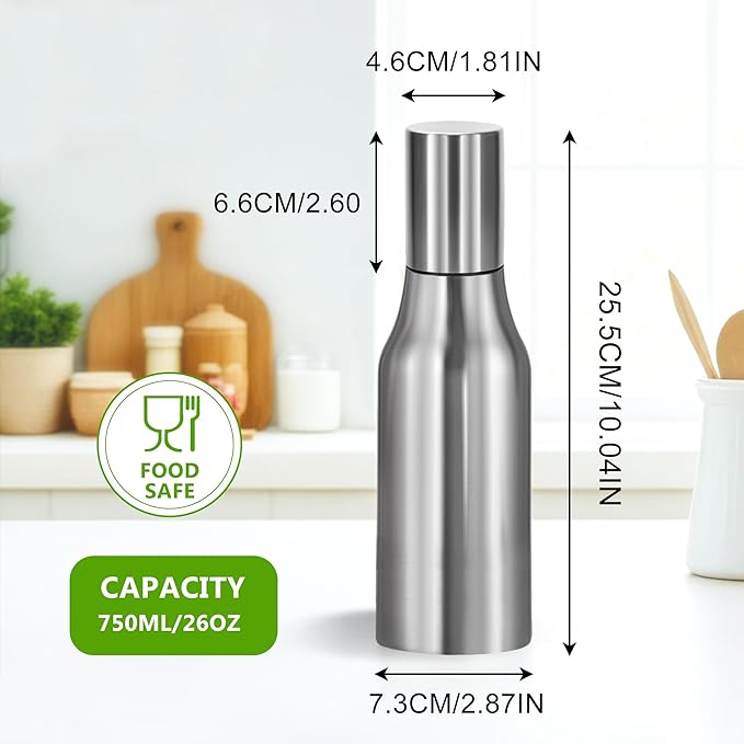 Stainless Steel Oil Dispenser Bottle - 750ML Leak-Proof Oil Container - Image 3