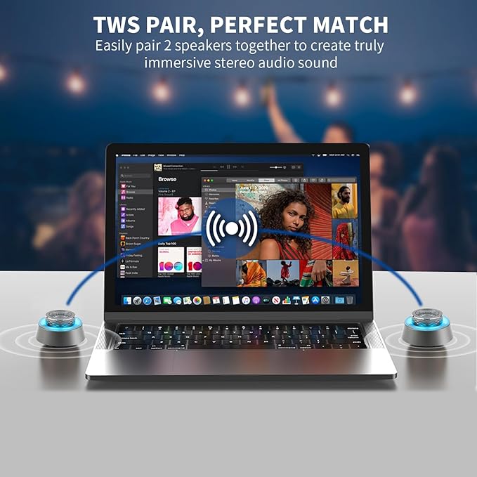 %EF%BC%B7elcometoOKJEW Okjew Bluetooth Shower Speaker, IP67 Waterproof Wireless Speaker with Colorful LED Lights, True Wireless 3D Stereo Sound, Portable Outdoor Speakers for Beach, Pool, Kayak, Travel, and Home Use (Blue)