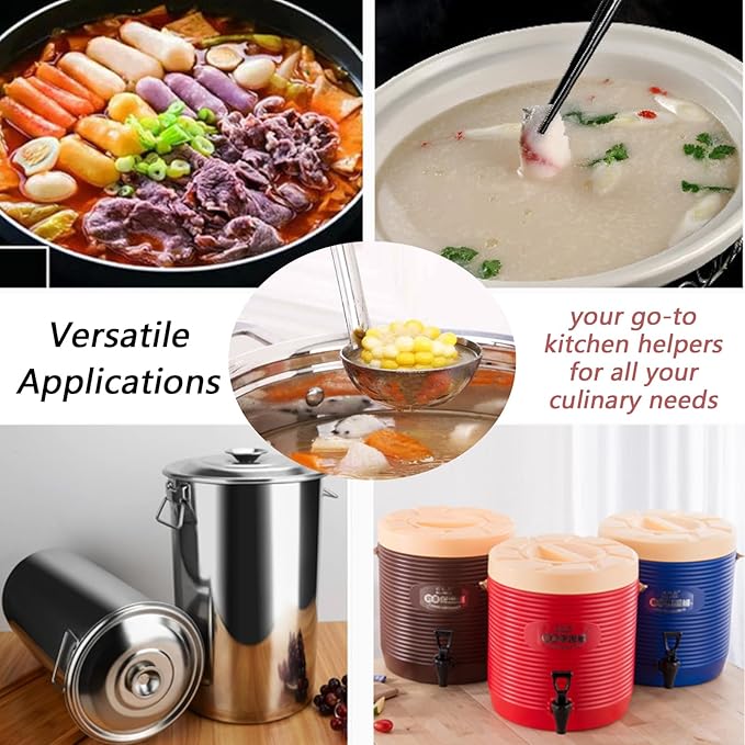 3 Pcs 2 oz Stainless Steel Soup Ladle Set, Long Handle Serving Spoons - Image 6
