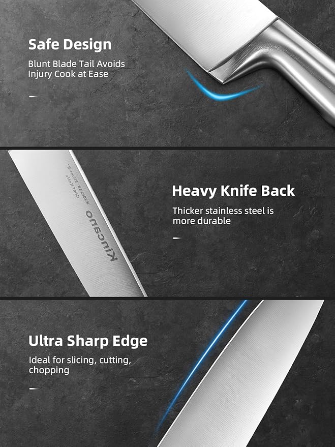 Knife Set, include Steak Knives, Sharpener and Scissors, Ergonomical Design by - Image 3