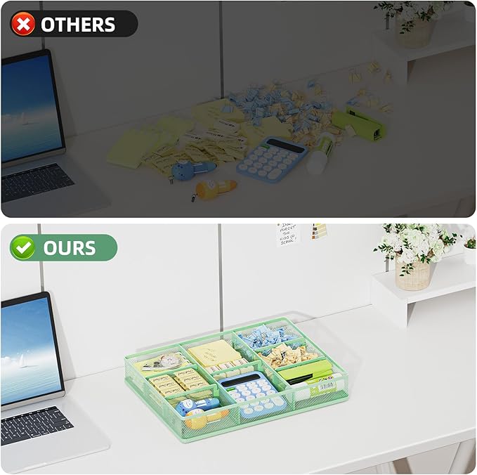 Marbrasse Desk Drawer Organizer, Metal Mesh Drawer Organizer Tray - Image 6