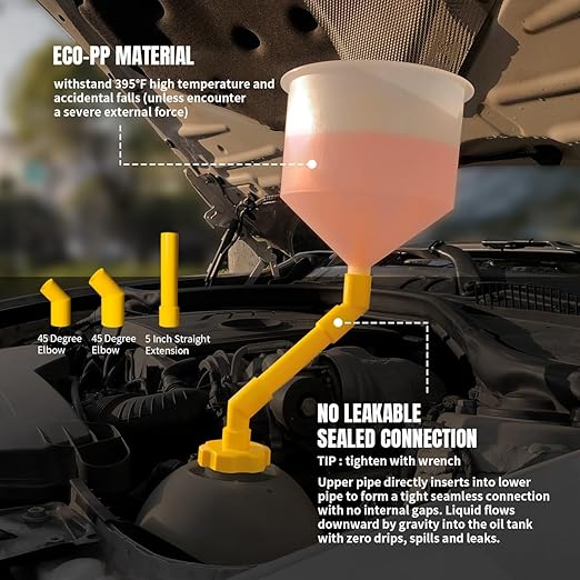 Thorstone No-Spill Coolant Funnel Kit, 16-Piece Universal Spill-Free Radiator - Image 5