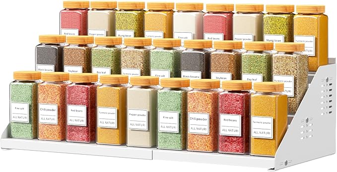 RCHYFEED Spice Rack Organizer for Cabinet, Expandable 3 Tiered Spice Rack by RCHYFEED