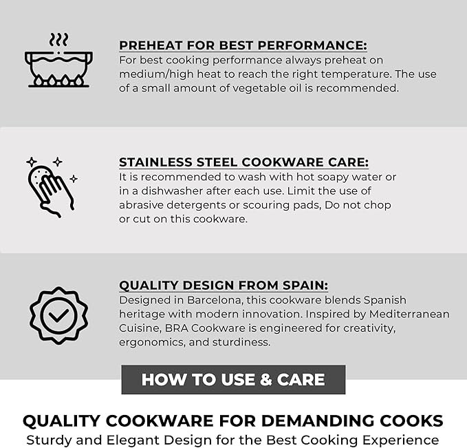 BRA COOKWARE Signature Stainless Steel Sauce Pot w/Glass Lid | 7 Inch 1.4 Quart - Image 7