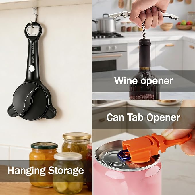 Adjustable Jar Opener for Weak Hands, 4-in-1 Multi-Function Manual Bottle - Image 5