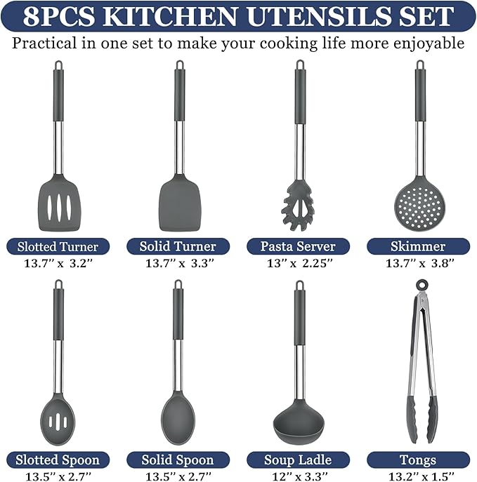 TeamFar Kitchen Utensils, for Nonstick Cookware Frying Flipping Draining - Image 2
