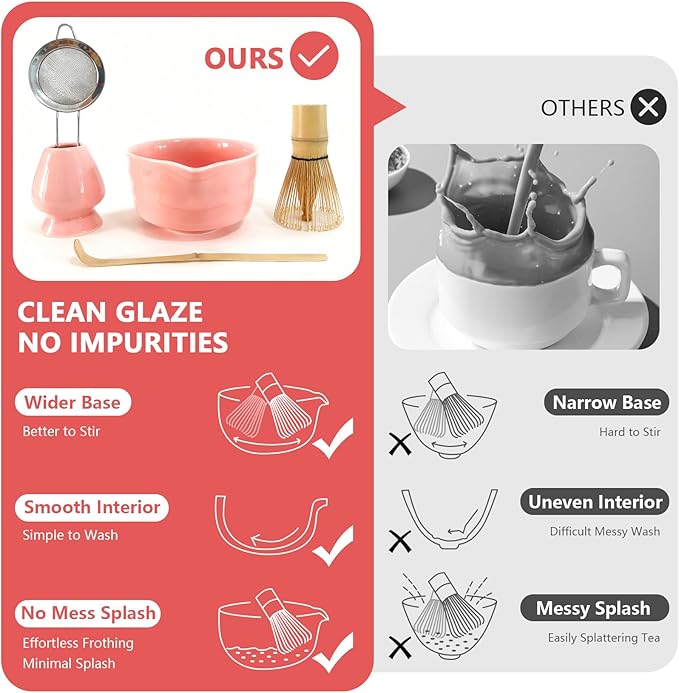 Matcha Whisk Set 5 pcs 18 oz Tea Making Bowl Kit Great - Image 3