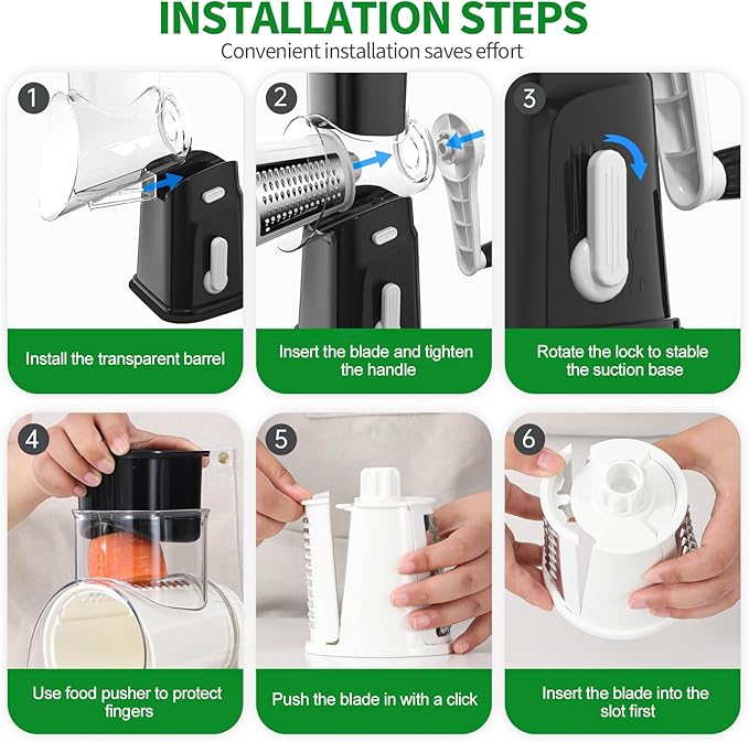 Ourokhome Rotary Cheese Grater Cheese Shredder - Image 8