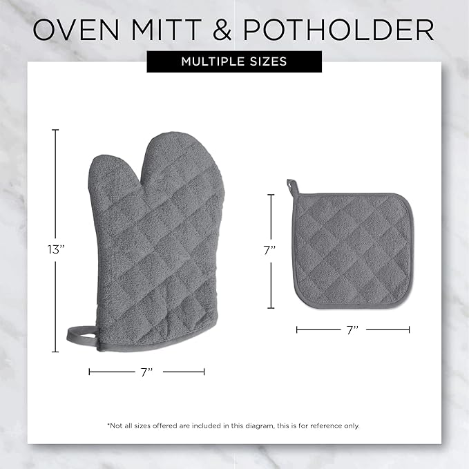 DII Basic Terry Collection Quilted 100% Cotton, Stonewash Blue, 3 Piece - Image 8
