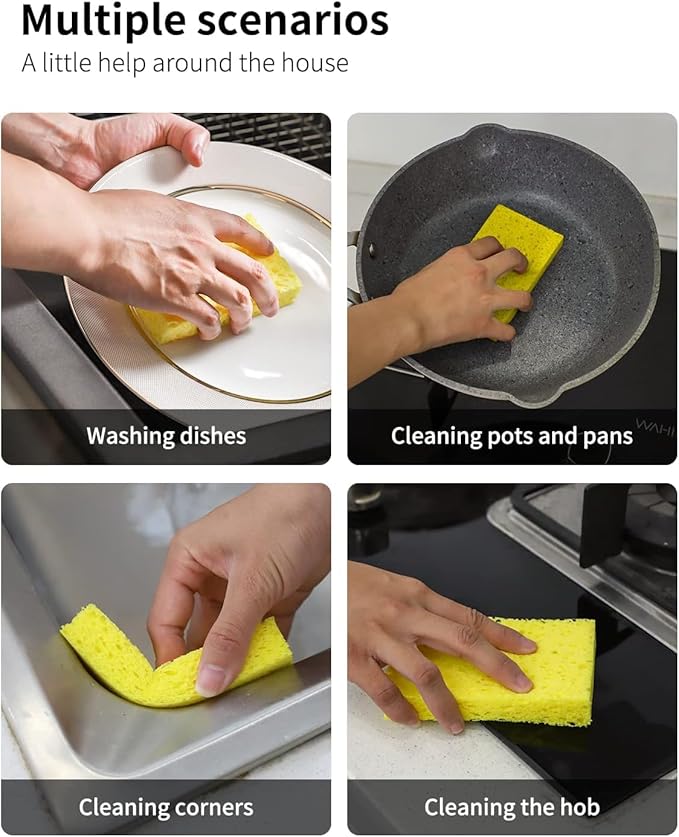 ARCLIBER Cellulose Sponges, Heavy Duty Scrub Kitchen Sponge, Clean Tough Messes - Image 8