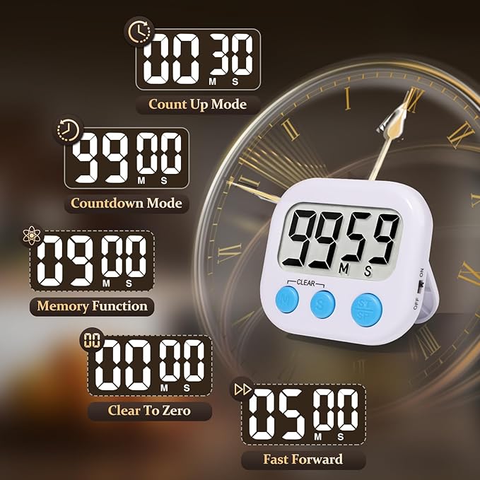 24 Pack Digital Kitchen Timer Small Classroom Timers - Image 7