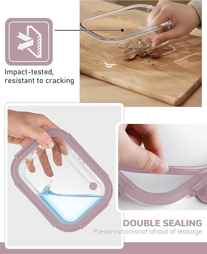 2-Pack Glass Food Storage Containers - Image 3