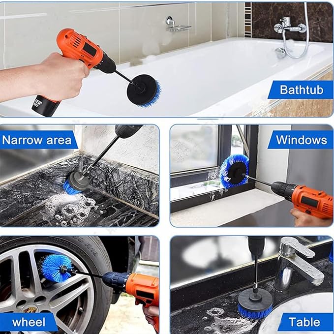 8 Pcs Drill Brush Attachment Set, Power Cleaning Scrub Brush Kit - Image 6
