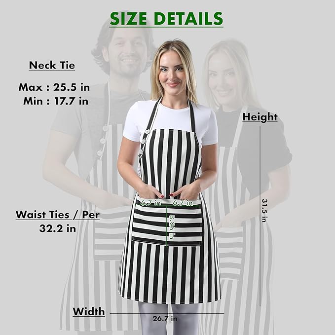 TOSHEX Kitchen Apron Waterdrop Resistant Cotton Apron - Image 6