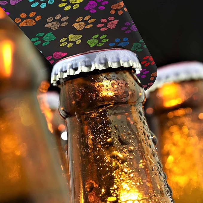Colorful Paw Prints Stainless Steel Bottle Opener Hand Drawn Cat Dog Foot - Image 4