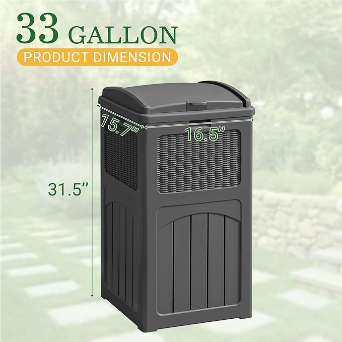 Greesum 33 Gallon Outdoor Trash Can - Image 7