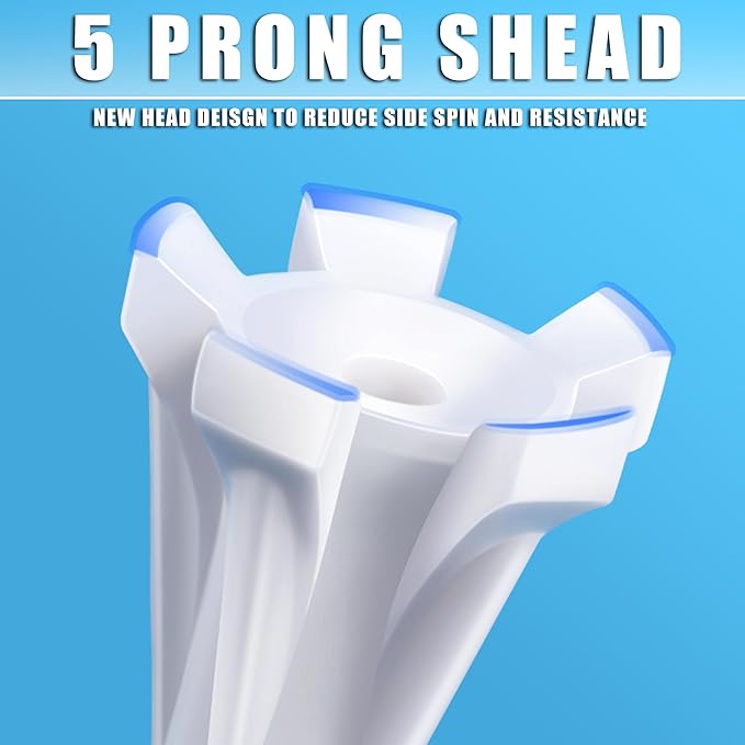 ++Champkey CHAMPKEY Advanced 5-Prong Plastic Golf Tees 120 or 100 Pack - 50% Ball Contact Surface Optimization with Longer Distance Performance Golf Tees Plastic