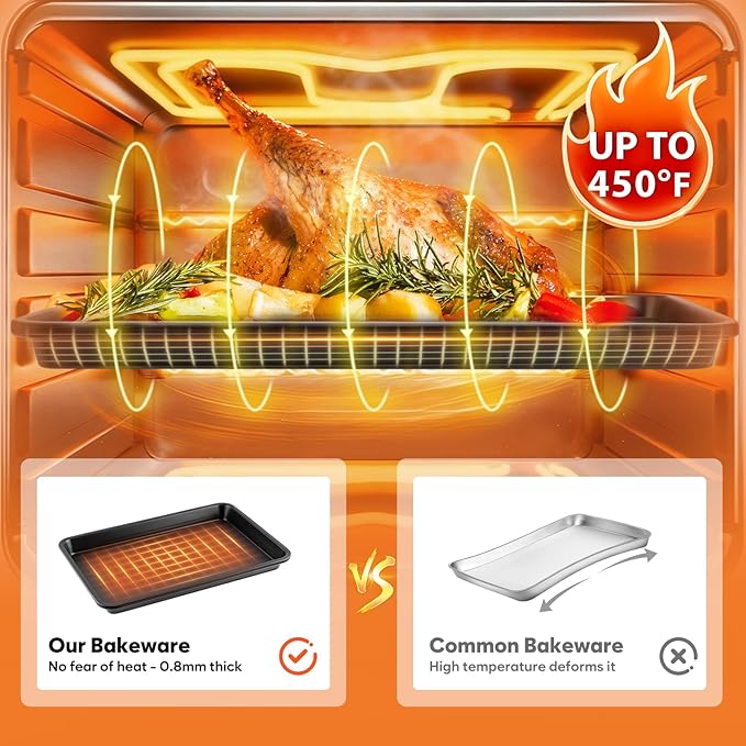 Half Sheet Pan with Cooling Rack 17.3” x 13.1”, Cookie Sheets - Image 7