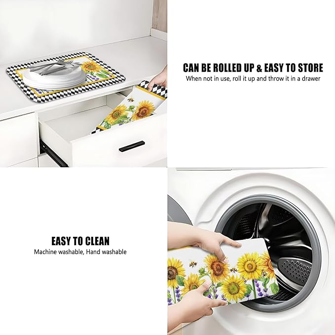 Dish Drying Mat for Kitchen Counter 2 Pack - Image 7