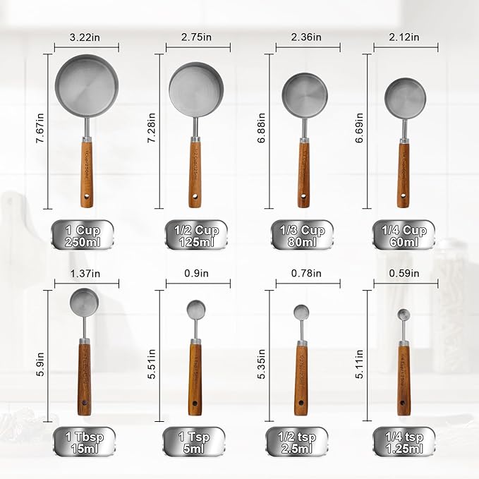 Measuring Cups and Spoons Set, Premium Stainless Steel Measuring Cups and - Image 5